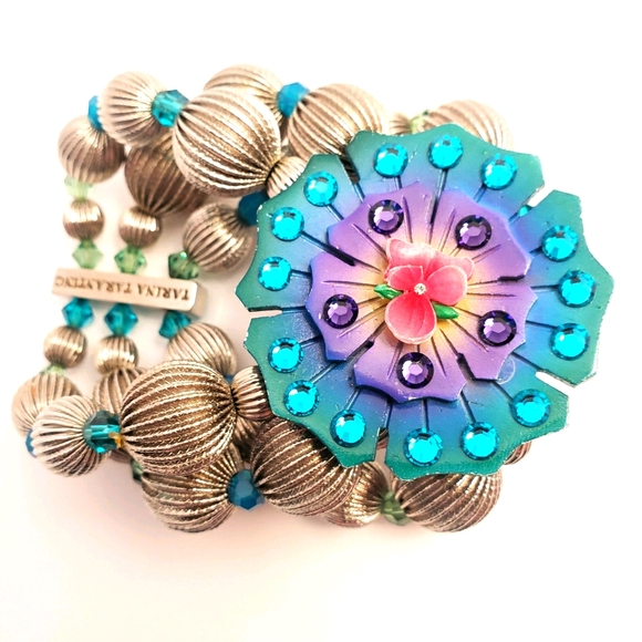 Tarina Tarantino silver & aqua bracelet